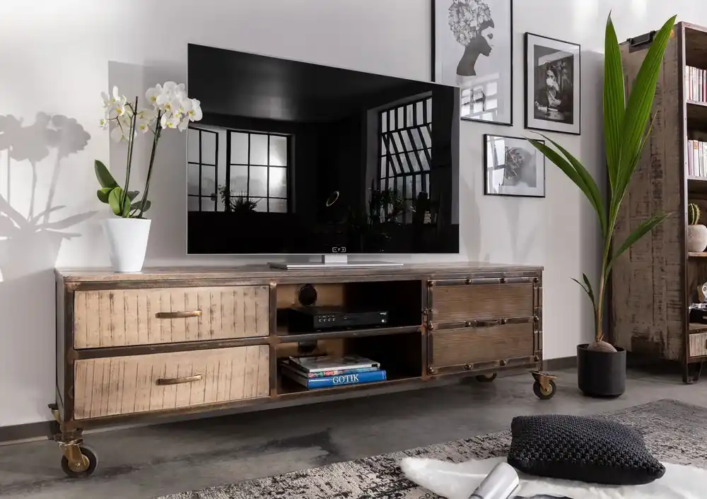 TV-Board Mango 190x40x60 braun lackeirt HEAVY INDUSTRY #231 Must-Have