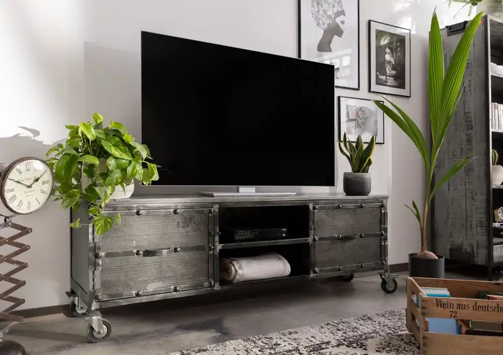 TV-Board Mango 170x40x60 grau lackiert HEAVY INDUSTRY #133 Saisonangebot