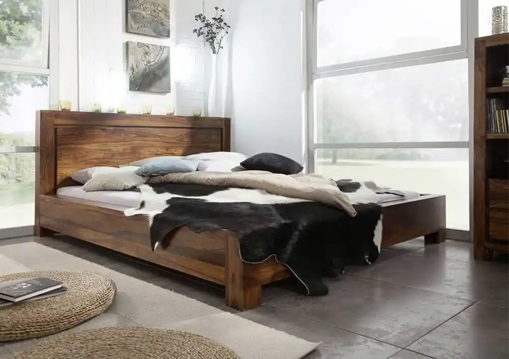 Bett Sheesham 140x200x90 braun lackiert METRO LIFE #135 Solange Der Vorrat Reicht