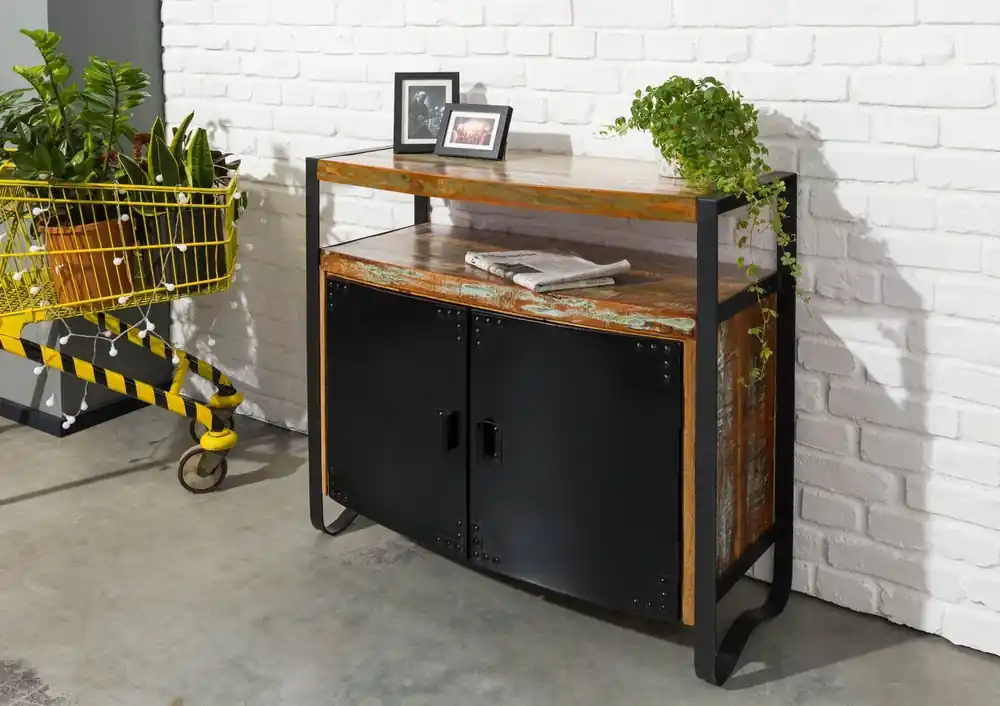 Solange Der Vorrat Reicht Kommode Altholz 100x43x90 mehrfarbig lackiert INDUSTRIAL #41