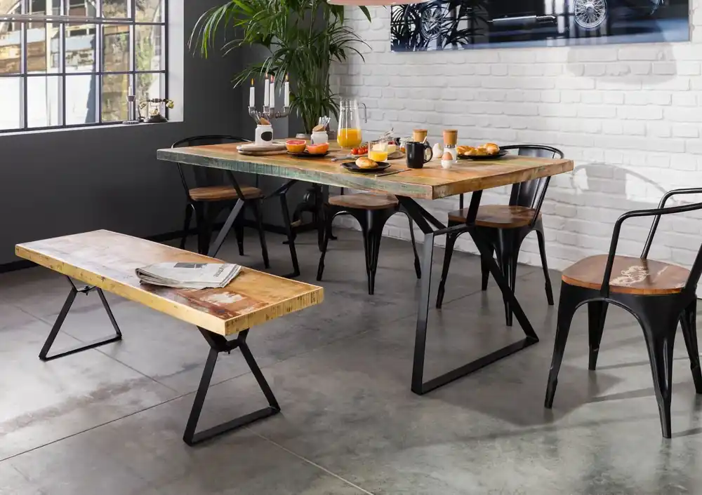 Bestpreis Tisch Altholz 180x90x76 mehrfarbig lackiert INDUSTRIAL #13