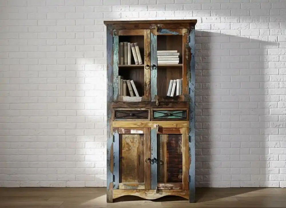 Jetzt Bestellen Vitrine Altholz 90x40x180 mehrfarbig lackiert NATURE OF SPIRIT #08