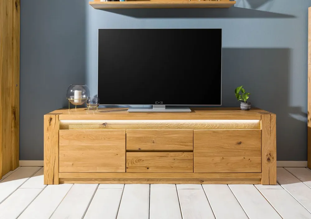 TV-Board Wildeiche 173x40x53 natur geölt KENT #110 Zertifiziert