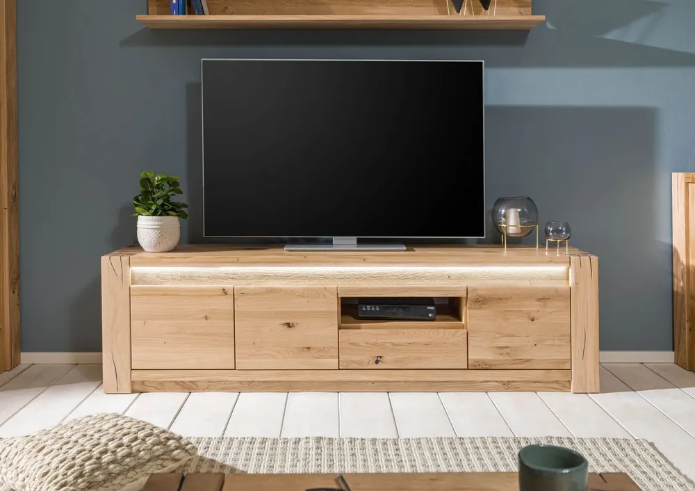 Knallerangebot TV-Board Wildeiche 193x40x53 beige geölt KENT #233