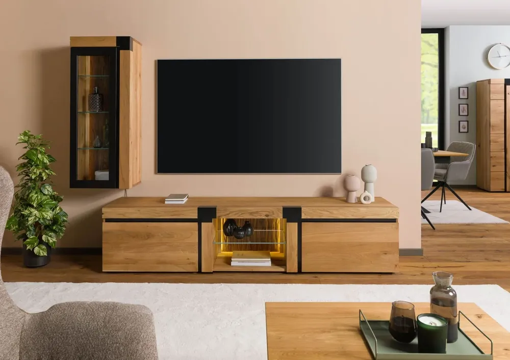 Echt TV-Board Wildeiche 220x48x50 natur geölt ROTTERDAM #122