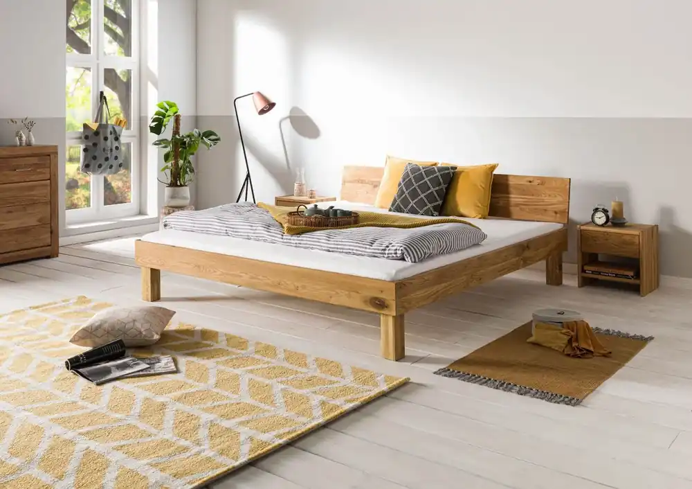 Bett Wildeiche 140x200x70 natur geölt TomMe #101 Preisknaller