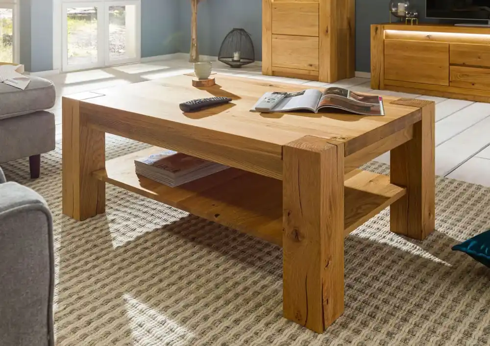 Couchtisch Wildeiche 110x70x45 natur geölt KENT #115 Echt