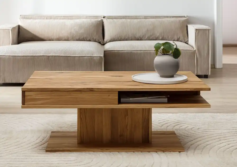 Begrenztes Angebot Couchtisch Wildeiche 120x70x45 natur geölt WIEN #201