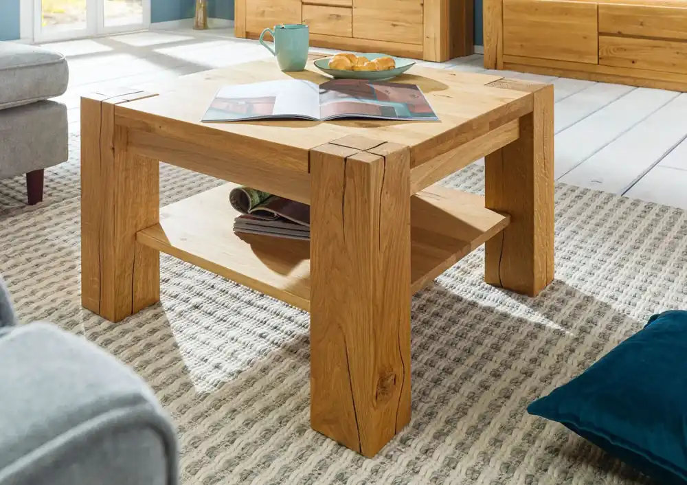 Couchtisch Wildeiche 70x70x45 natur geölt KENT #114 Jetzt Kaufen
