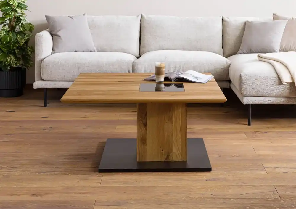 Couchtisch Wildeiche 95x95x45 natur geölt LINDAU #03 Aktuell