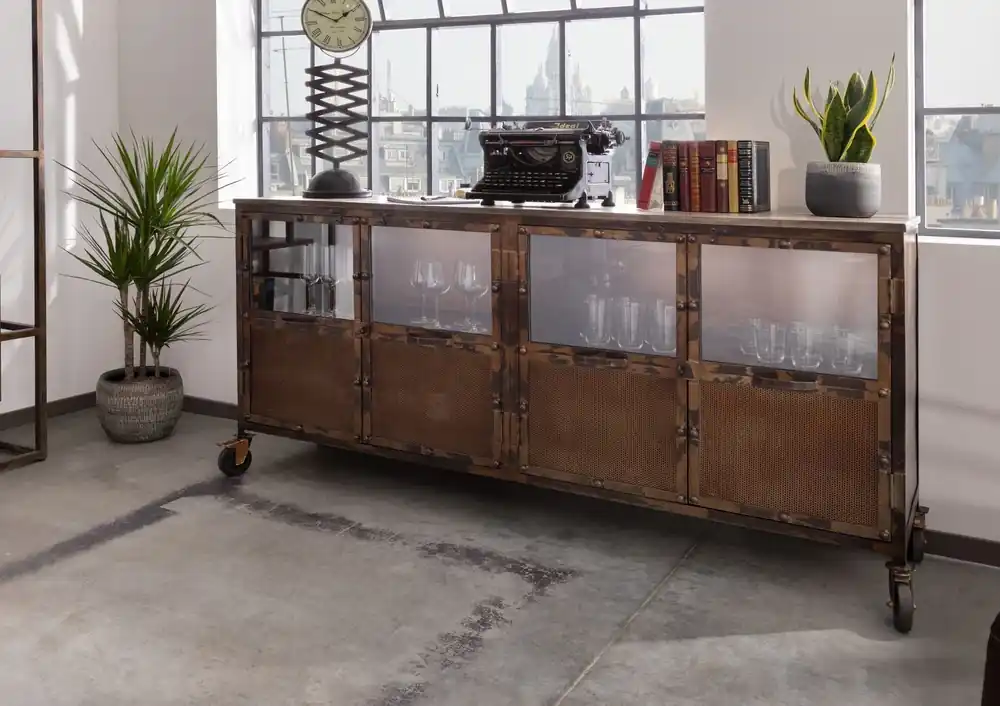 Sideboard Mango 180x40x90 braun lackiert HEAVY INDUSTRY #215 Angebot