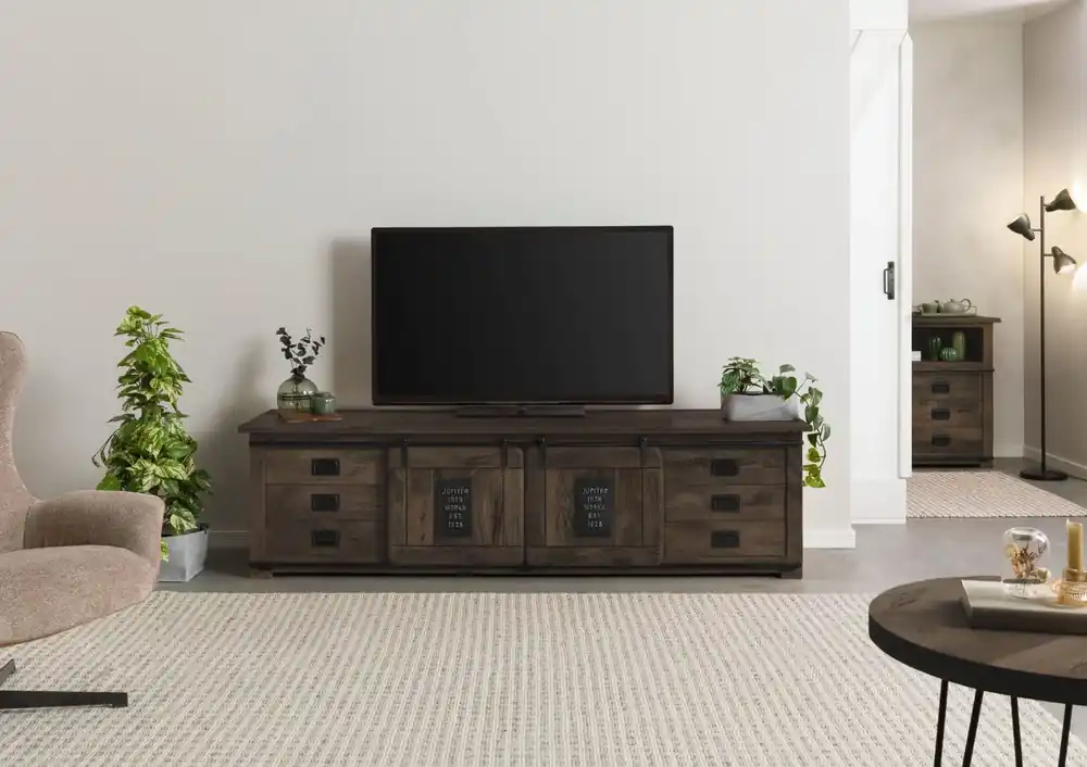 Top-Preis TV-Board Mango 220x55x60 grau lackiert RAILWAY #266