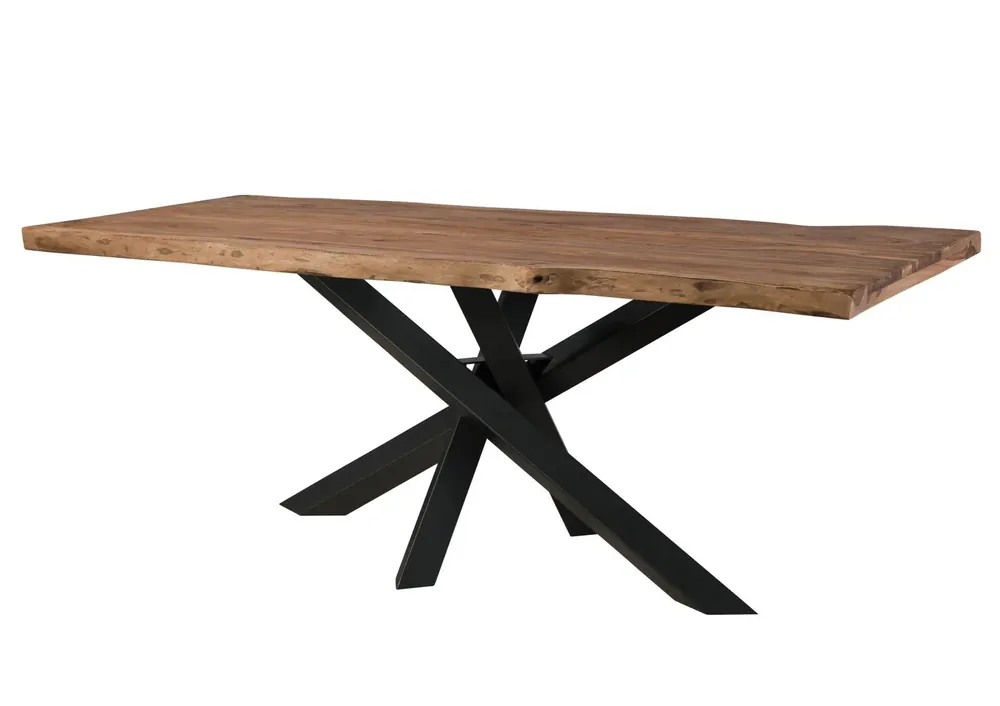 Solange Der Vorrat Reicht Baumtisch Sheesham 220x100x79 grau gebeizt / Mikado-Beine anthrazit matt FREEFORM 5
