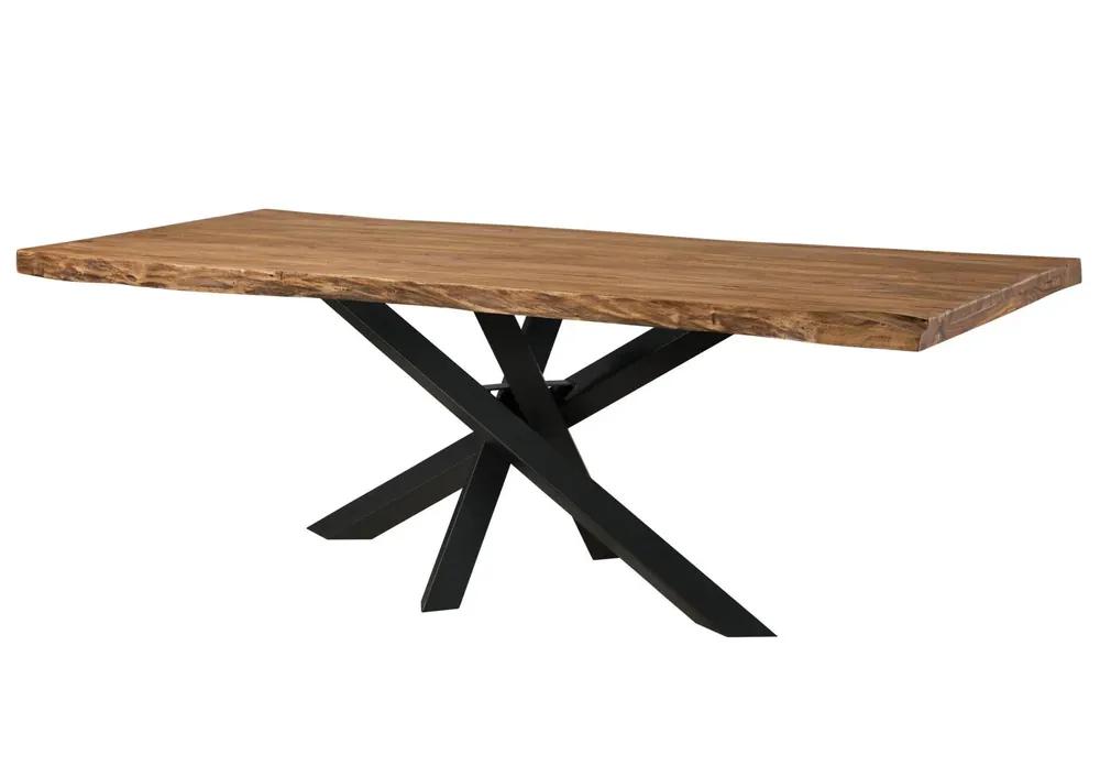 Baumtisch Sheesham 220x100x79 natur gebeizt / Mikado-Beine anthrazit matt FREEFORM 5 Mega-Angebot