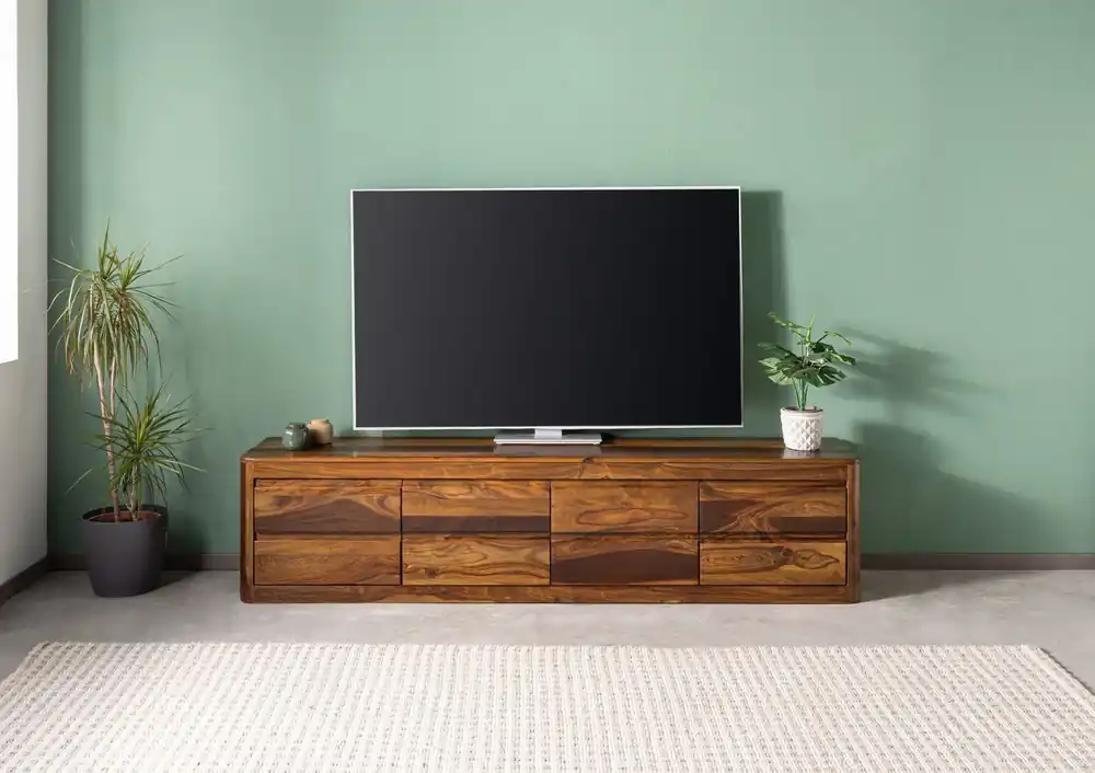TV-Board Sheesham 220x40x50 walnuss gewachst TORONTO #266 Saisonangebot