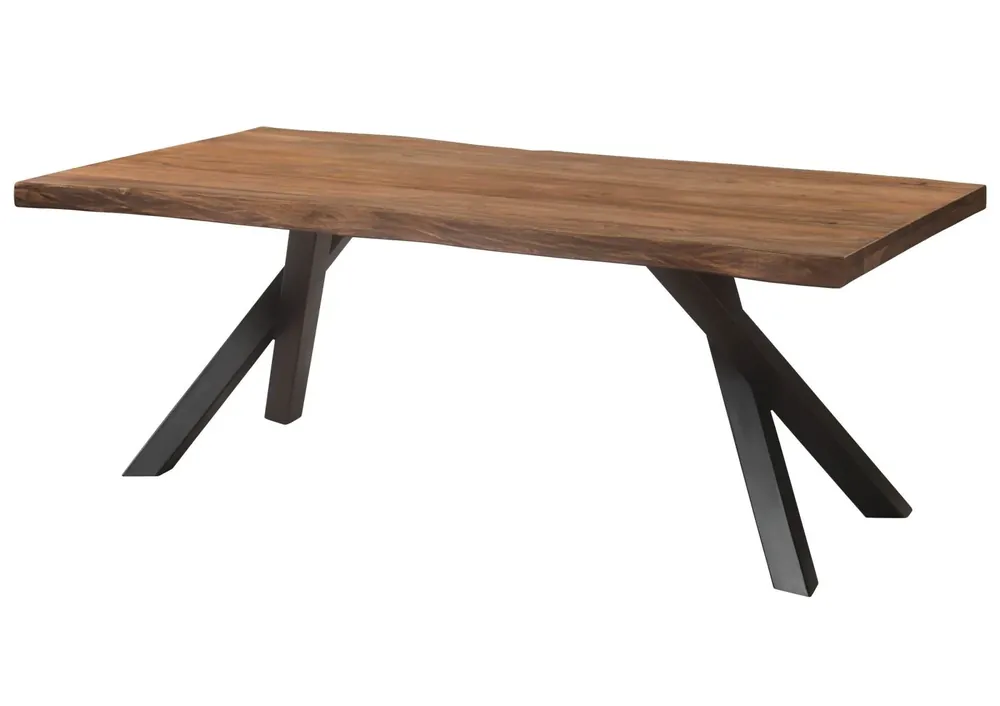 Bestpreis Baumtisch Sheesham 180x90x76 grau gebeizt / A-Gestell anthrazit matt FREEFORM 5