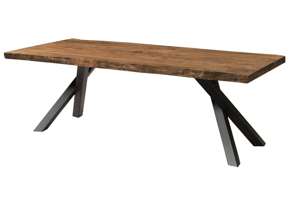 Baumtisch Sheesham 180x90x76 natur gebeizt / A-Gestell anthrazit matt FREEFORM 5 Top-Preis