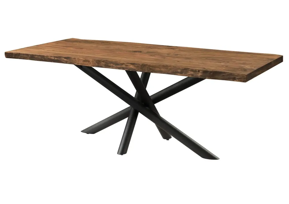 Baumtisch Sheesham 200x100x76 natur gebeizt / Mikado-Beine anthrazit matt FREEFORM 5 Must-Have