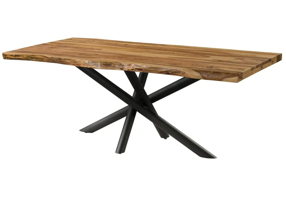Baumtisch Sheesham 180x90x76 natur sandgestrahlt / Mikado-Beine anthrazit matt FREEFORM 5 Direkt Vom Hersteller
