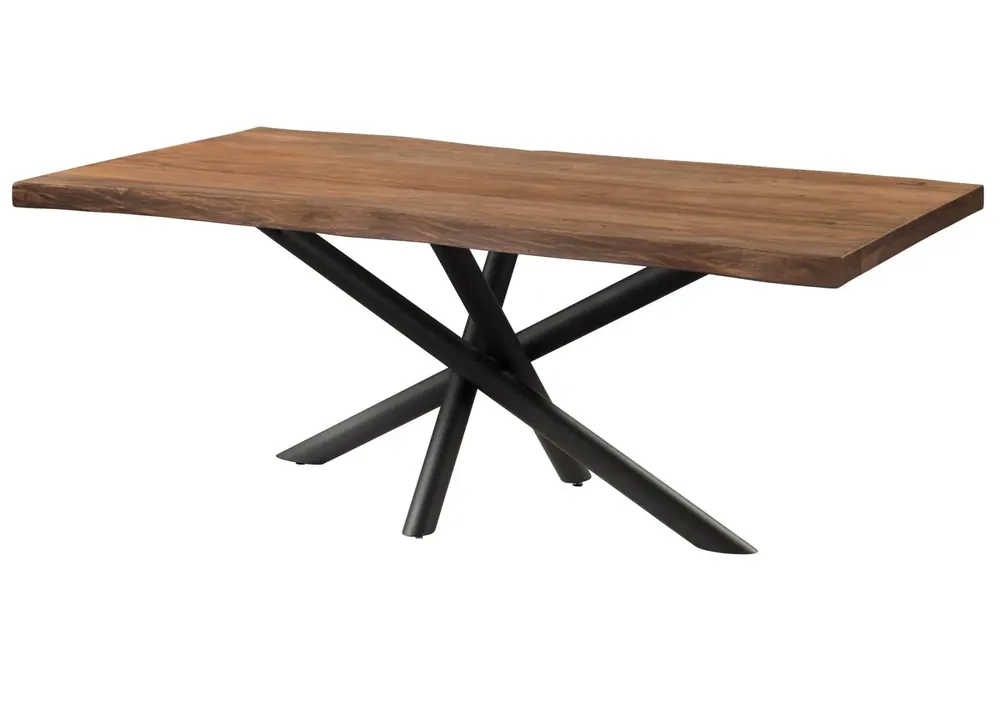 Super-Preis Baumtisch Sheesham 240x100x76 grau gebeizt / Mikado-Beine anthrazit matt FREEFORM 5