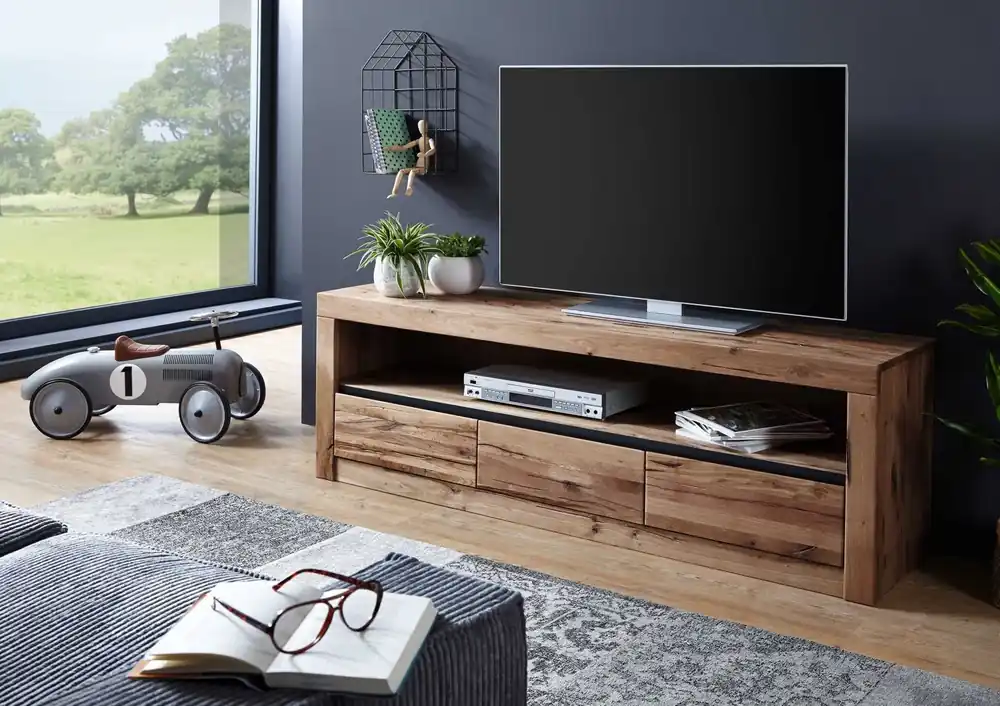 Preisreduziert TV-Board Wild-/Zerreiche 165x42x55 Tabacco brown geölt MONTREUX #304