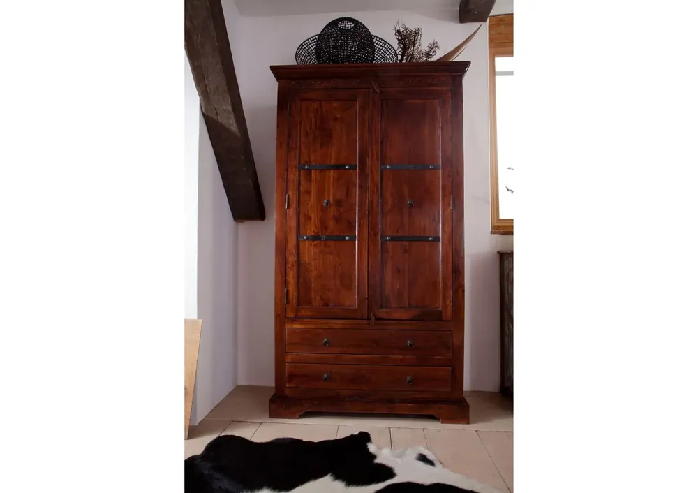 Zertifiziert Schrank 107x50x188 Akazie nougat lackiert OXFORD #419