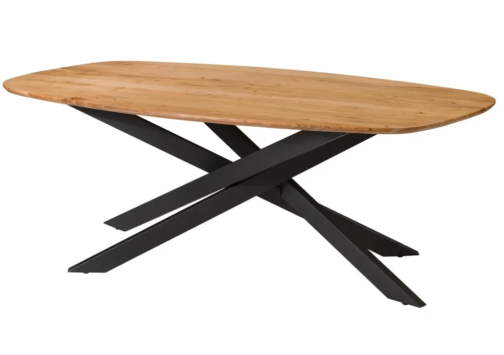 Esstisch Akazie 240x100x76 natur lackiert / Mikado-Beine eckig schwarz Angebot