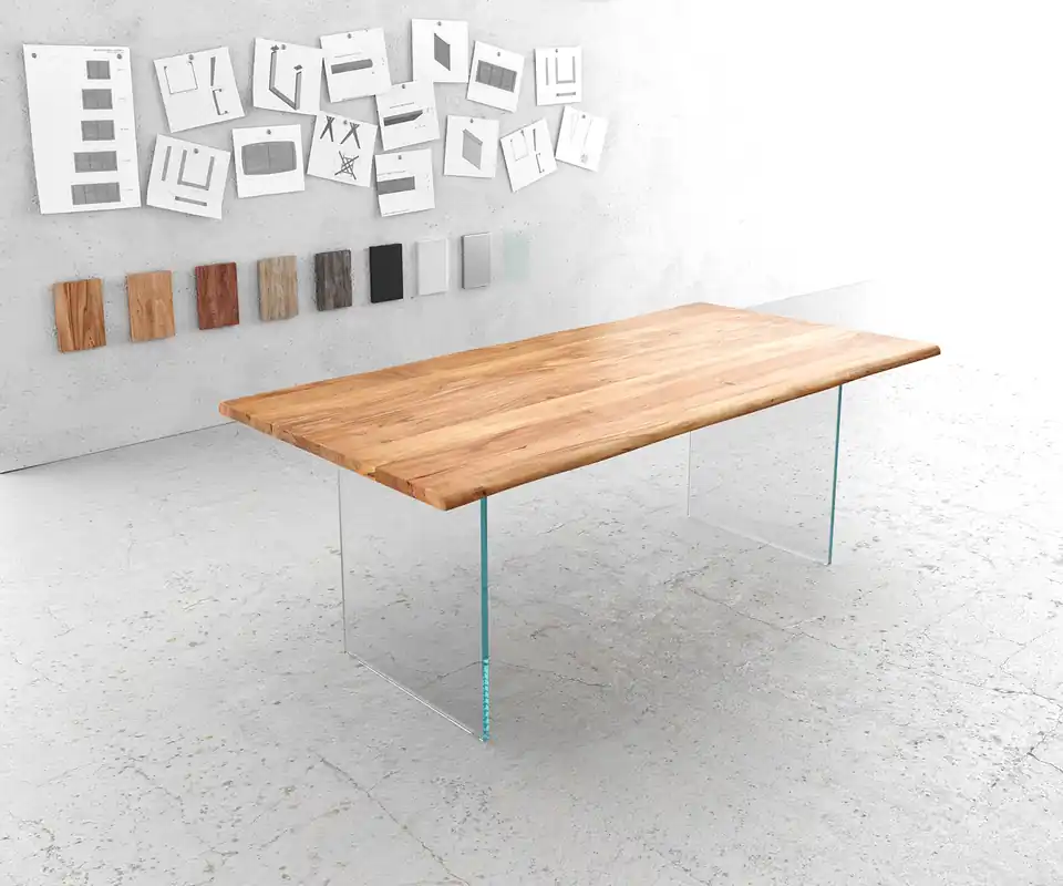 Günstig Esstisch Edge 200x100 Akazie Natur Glas Live-
