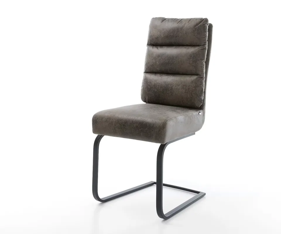 Freischwinger Pela-Flex Mikrofaser Grau Antik Freischwinger flach Schwarz Taschenfederkern Meistverkauft