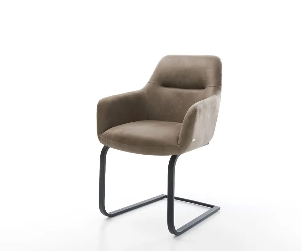 Freischwinger Pejo-Flex Mikrofaser Taupe Vintage Freischwinger flach Schwarz Taschenfederkern Angebot