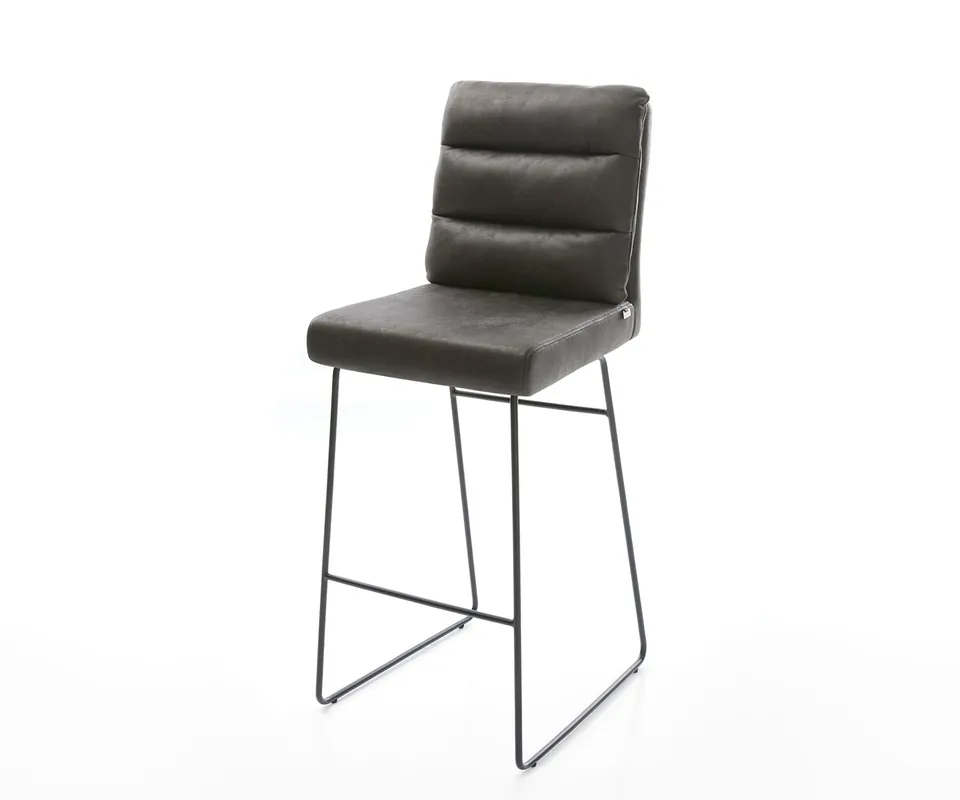 Must-Have Barstuhl Pela-Flex Vintage Anthrazit Kufengestell Metall