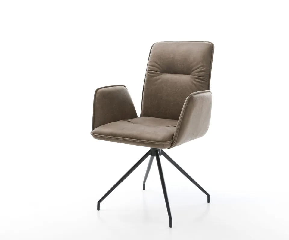 Meistverkauft Drehstuhl Vinja-Flex Taupe Vintage Kreuzgestell konisch Schwarz 180° drehbar