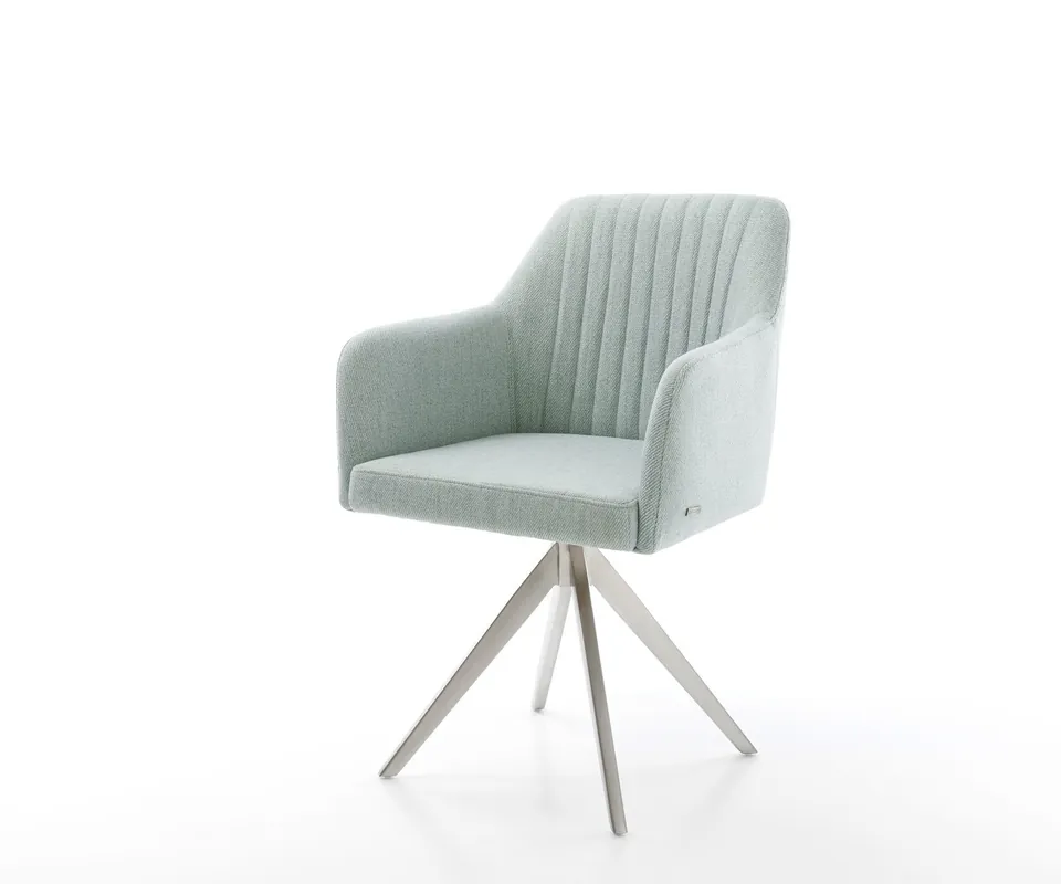 Drehstuhl Greg-Flex Stripes Mint Kreuzgestell kantig Edelstahl 180° drehbar Solange Der Vorrat Reicht