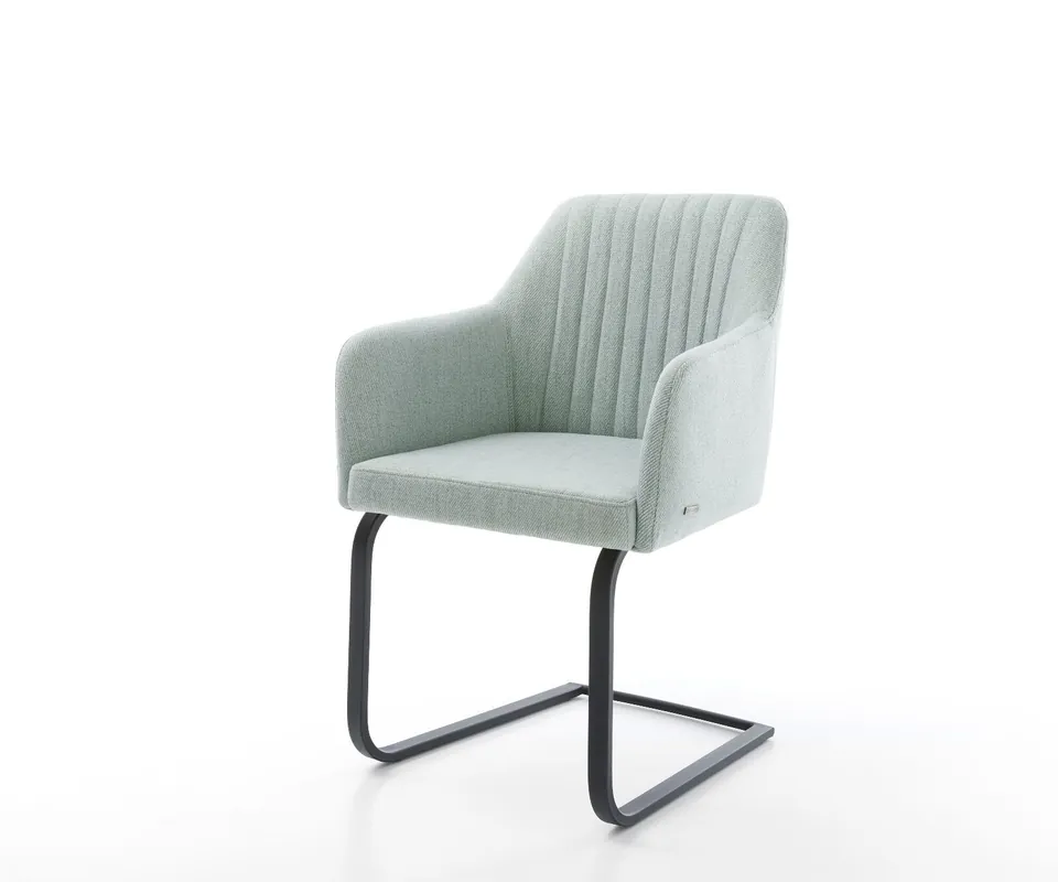 Schwingstuhl Greg-Flex Stripes Mint Freischwinger flach Schwarz Nur Für Kurze Zeit