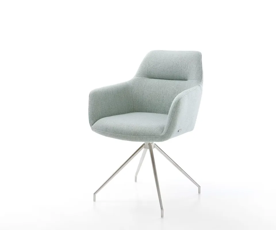 Bestpreis Drehstuhl Pejo-Flex Stripes Mint Kreuzgestell konisch Edelstahl 180° drehbar