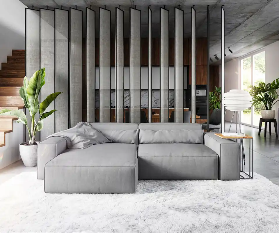Heißes Angebot Ecksofa Sirpio XL 270x170 cm Mikrofaser Grau Recamiere variabel