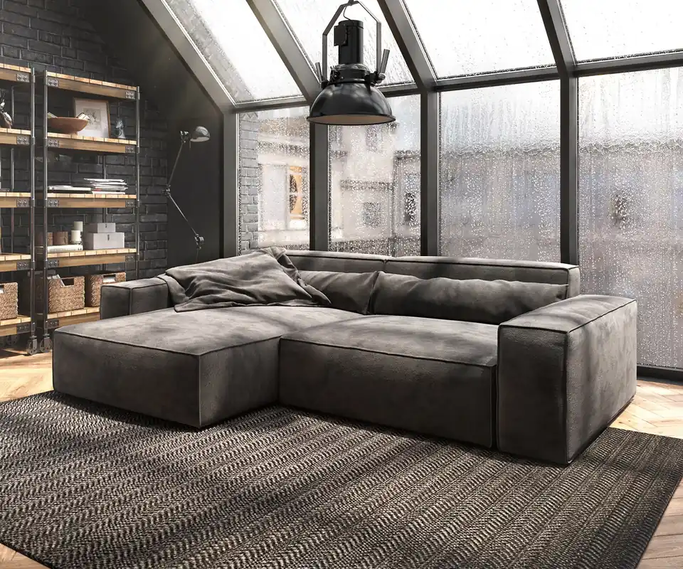 Direkt Vom Hersteller Ecksofa Sirpio XL 270x170 cm Mikrofaser Khakibraun Recamiere variabel