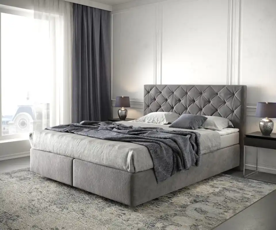 Boxspringbett Dream-Great 160x200 cm Mikrofaser Taupe mit Matratze und Topper Wochenendangebot