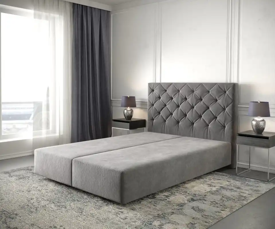 Bestpreis Boxspringgestell Dream-Great 160x200 cm Mikrofaser Taupe