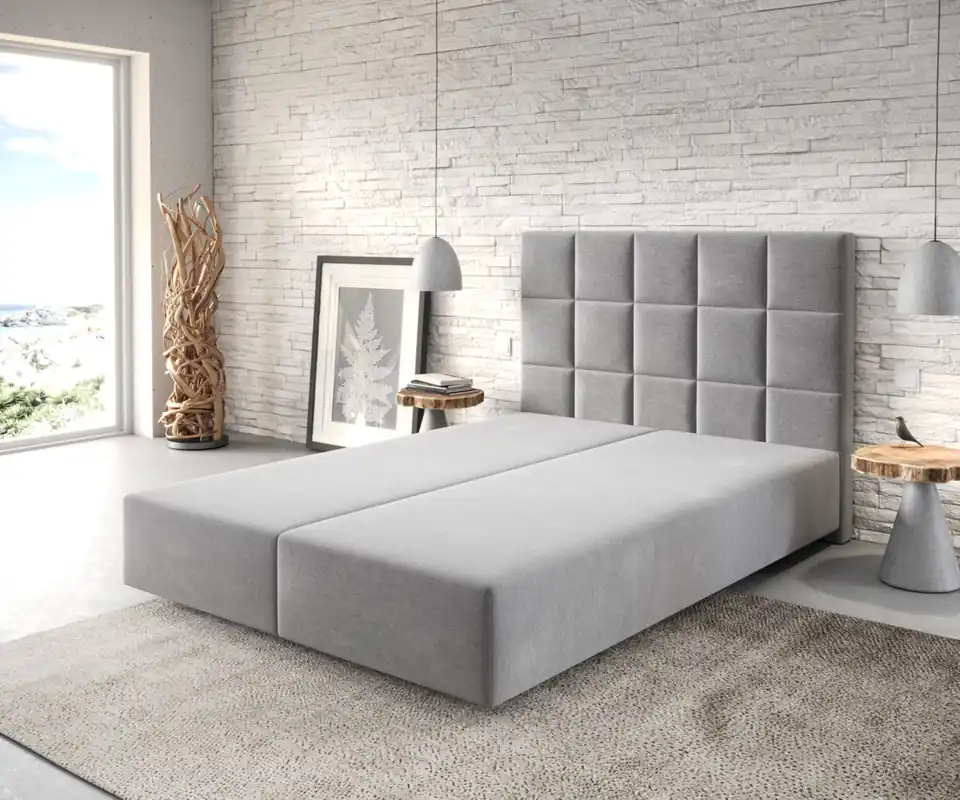 Boxspringgestell Dream-Fine 140x200 cm Mikrofaser Grau Jetzt Bestellen