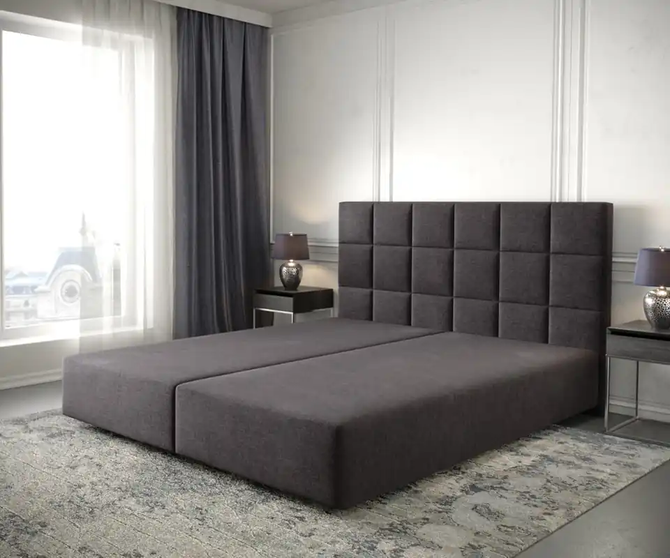 Boxspringgestell Dream-Fine 180x200 cm Mikrofaser Schwarz Markenware