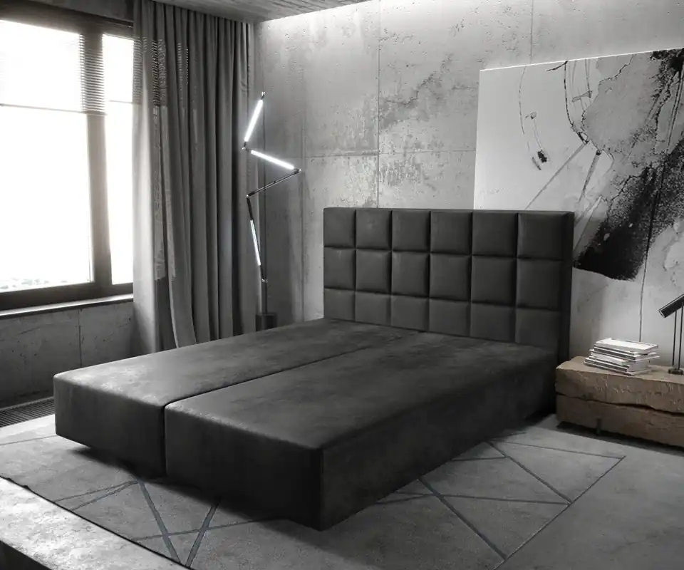 Angebot Boxspringgestell Dream-Fine 180x200 cm Mikrofaser Anthrazit Vintage