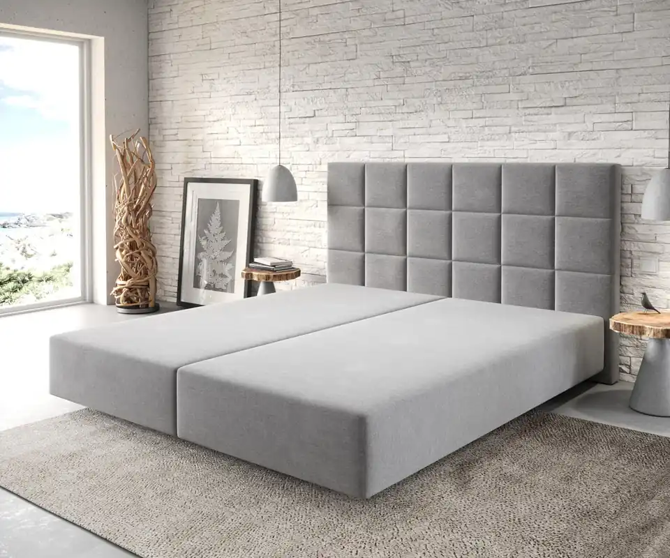 Boxspringgestell Dream-Fine 180x200 cm Mikrofaser Grau Knallerangebot