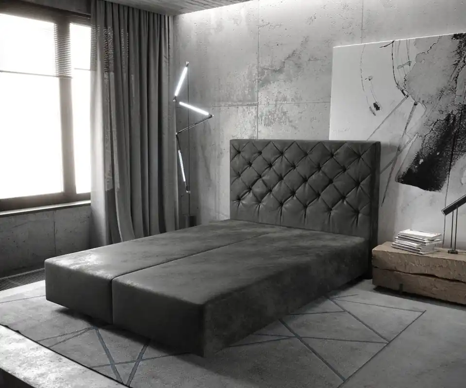 Sichere Zahlung Boxspringgestell Dream-Great 140x200 cm Mikrofaser Anthrazit Vintage