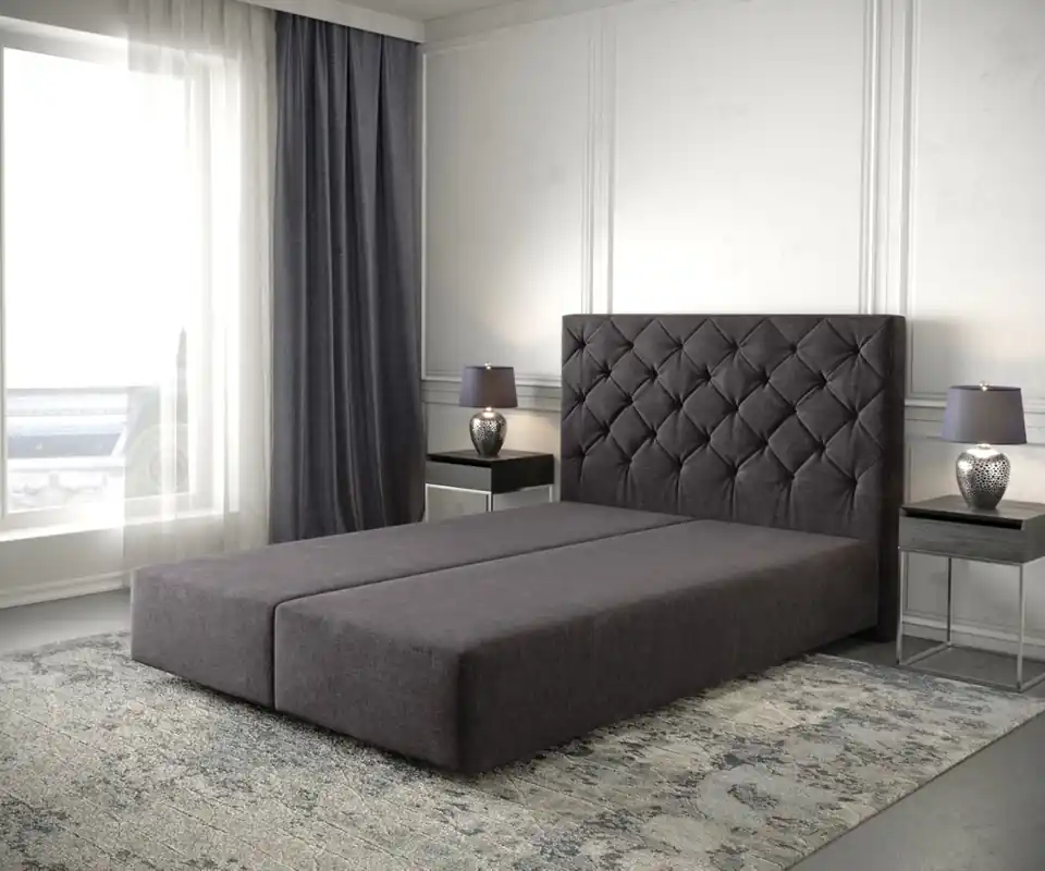 Boxspringgestell Dream-Great 160x200 cm Mikrofaser Schwarz Direkt Vom Hersteller