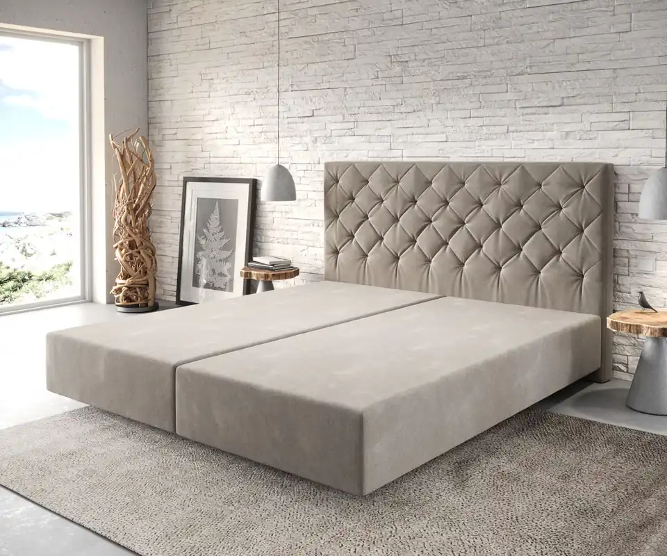 Boxspringgestell Dream-Great 180x200 cm Mikrofaser Beige Direktkauf