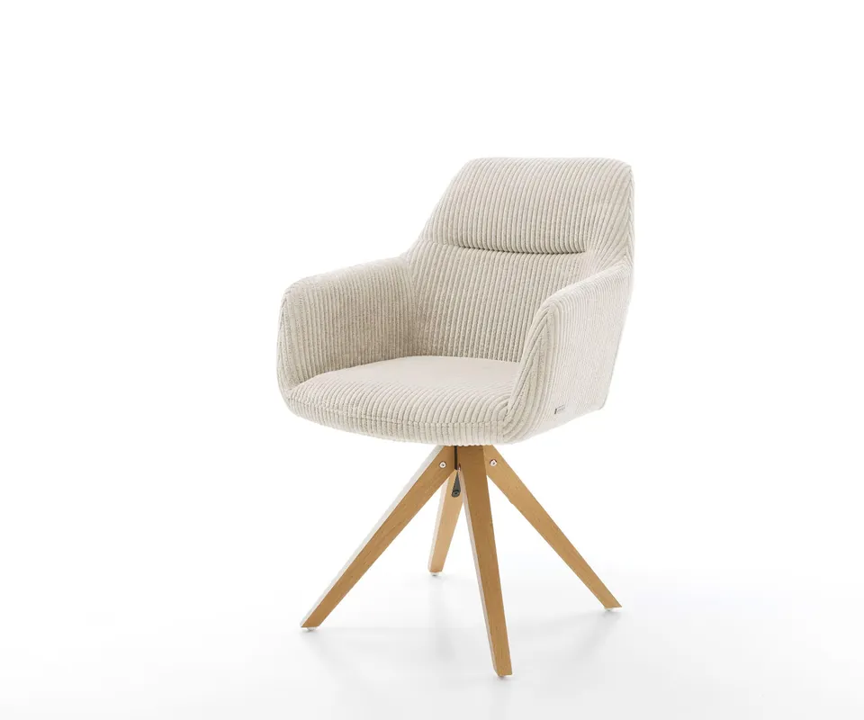 Markenprodukt Esszimmerstuhl Pejo-Flex Cord Beige Holzgestell kantig Natur Taschenfederkern