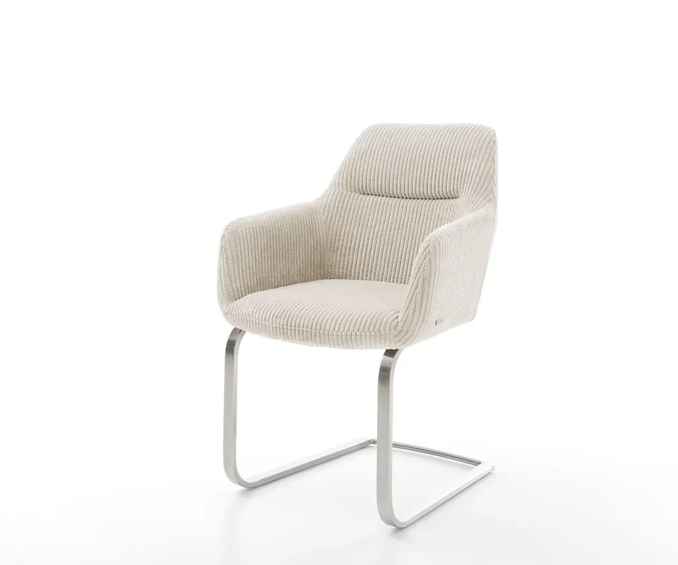 Begrenztes Angebot Freischwinger Pejo-Flex Cord Beige Freischwinger flach Edelstahl Taschenfederkern