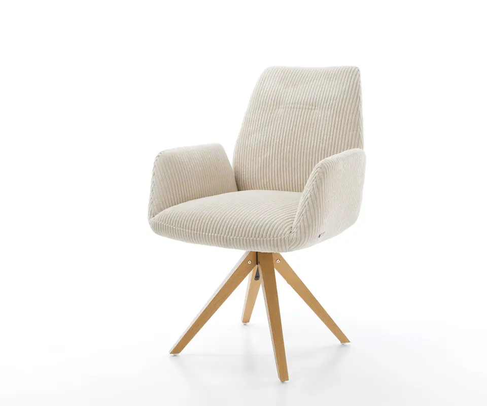 Meistverkauft Esszimmerstuhl Zoa-Flex Cord Beige Holzgestell kantig Natur Taschenfederkern