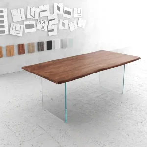 Esstisch Edge 200x100 Akazie Braun Glas Live- Kracherpreis